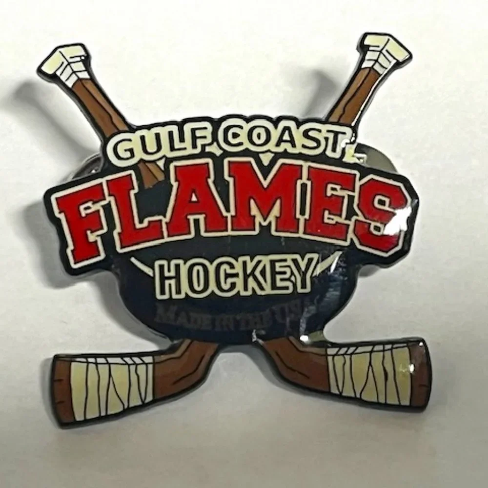 *NEW Gulf Coast Flames Youth Hockey USA Lapel Hat Tack Pin 1.5
